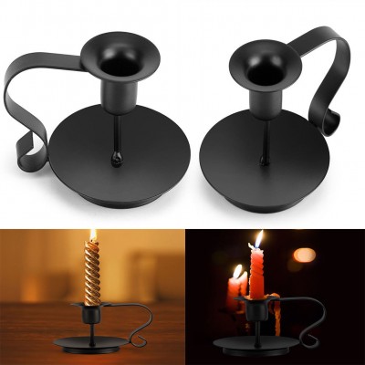 Retro Iron Taper Candle Holder Candlestick Stand Candlelight Dinner Decoration H 826964708185  302548184530